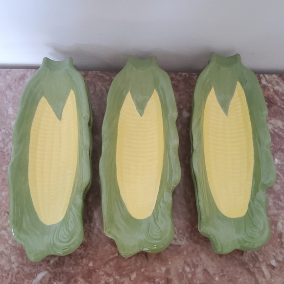 Vintage Ceramic Corn On Cob Plate Set of 6 Serving Platter - Picture 2 of 8